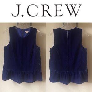 J. CREW Crushed Velvet Peplum Top